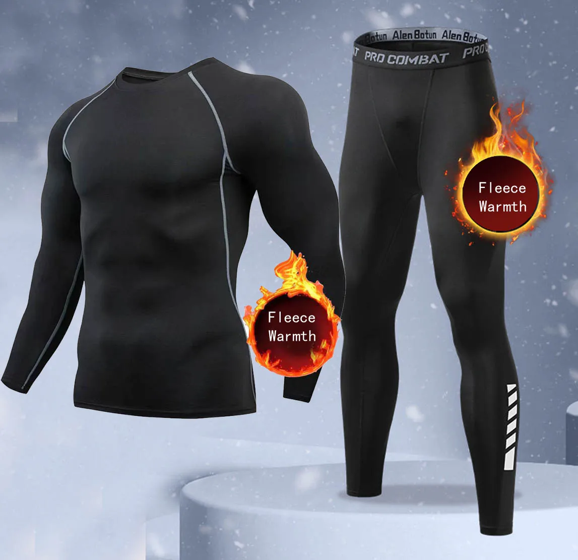 Thermal Long John - Nieuwe 2-delige winter warme heren ondergoedset,