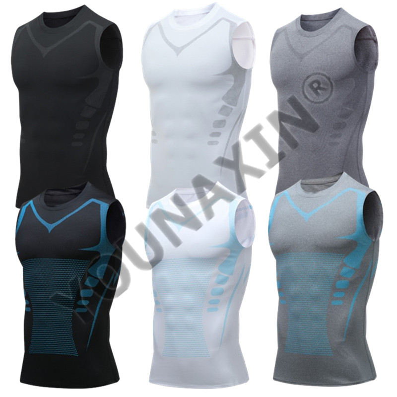 T Shirt Tight Fit - 3 stuks mouwloze T-shirts voor heren